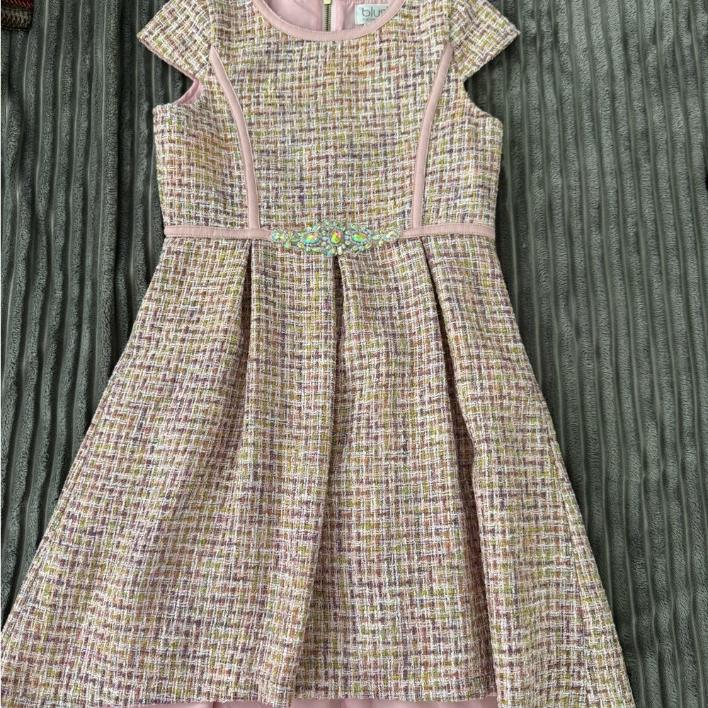 Girls' Multicolor Tweed Dress